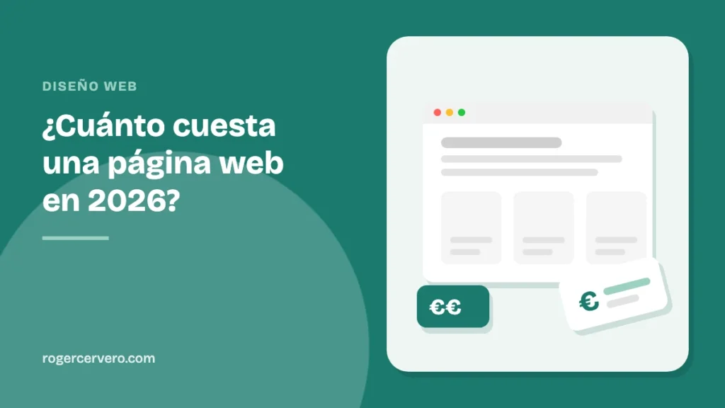 Ilustración de una página web con etiquetas de precio, sobre el coste de una web para empresas